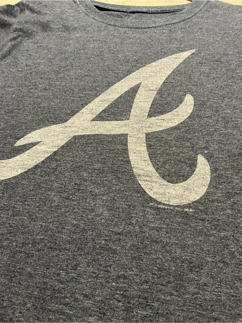 Gray Tee with Large Script 'A' Graphic. Medium